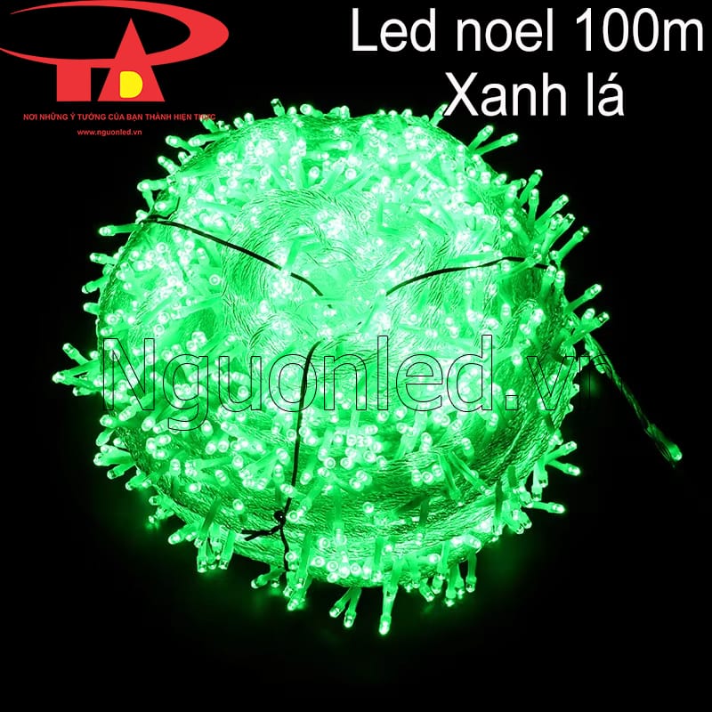 Trang trí Noel lung linh với đèn led 100m xanh lá, chống nước IP65