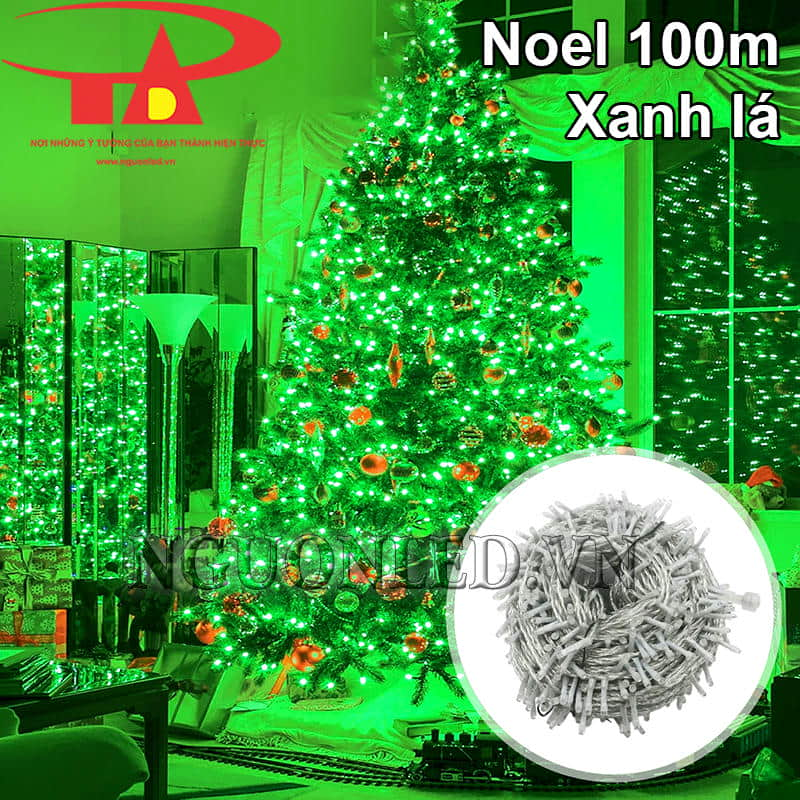 Đèn cây thông noel 100m xanh lá