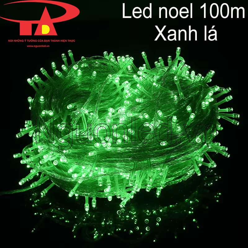 Lung linh đêm Giáng Sinh với đèn led trang trí 100m xanh lá