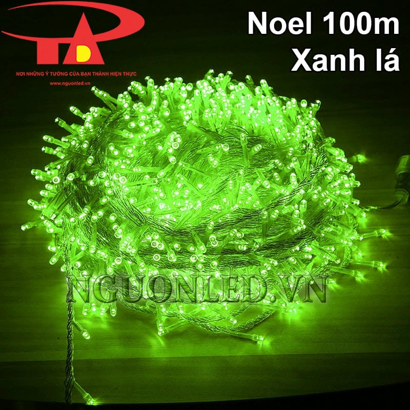 Đèn led trang trí noel 100m màu xanh lá