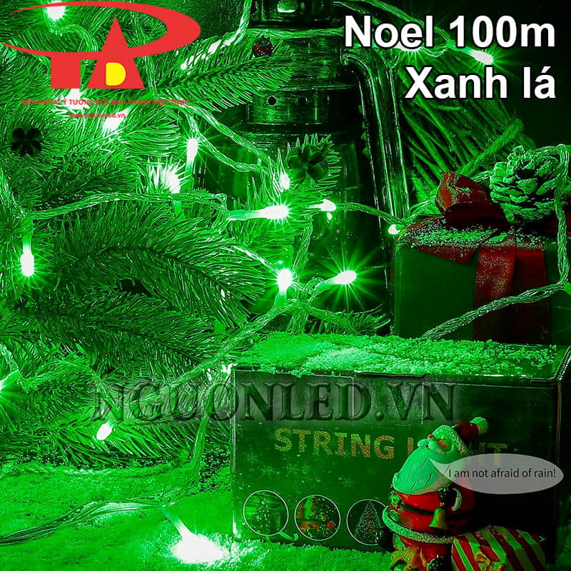 Đèn led trang trí noel 100m màu xanh lá siêu sáng