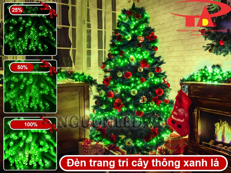 Đèn trang trí cây thông xanh lá