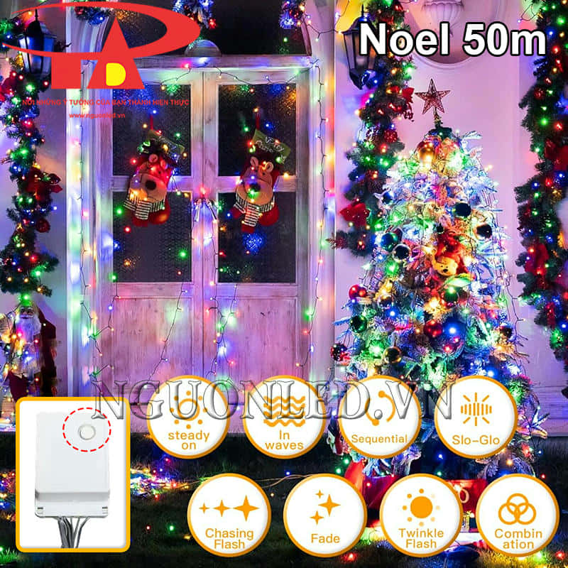 Đèn led noel đủ màu 50m