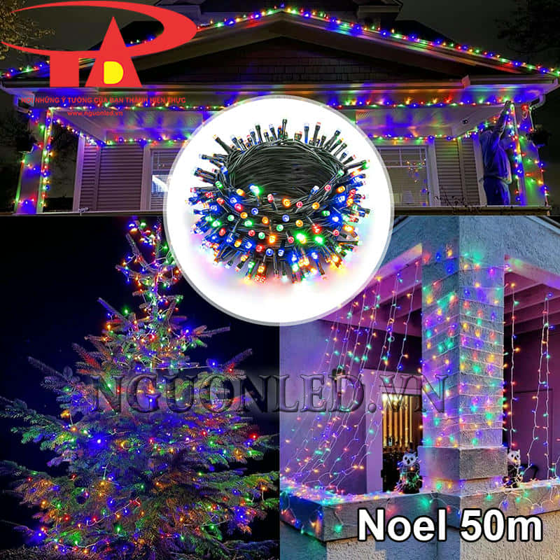 Đèn led trang trí noel nhiều màu 50m