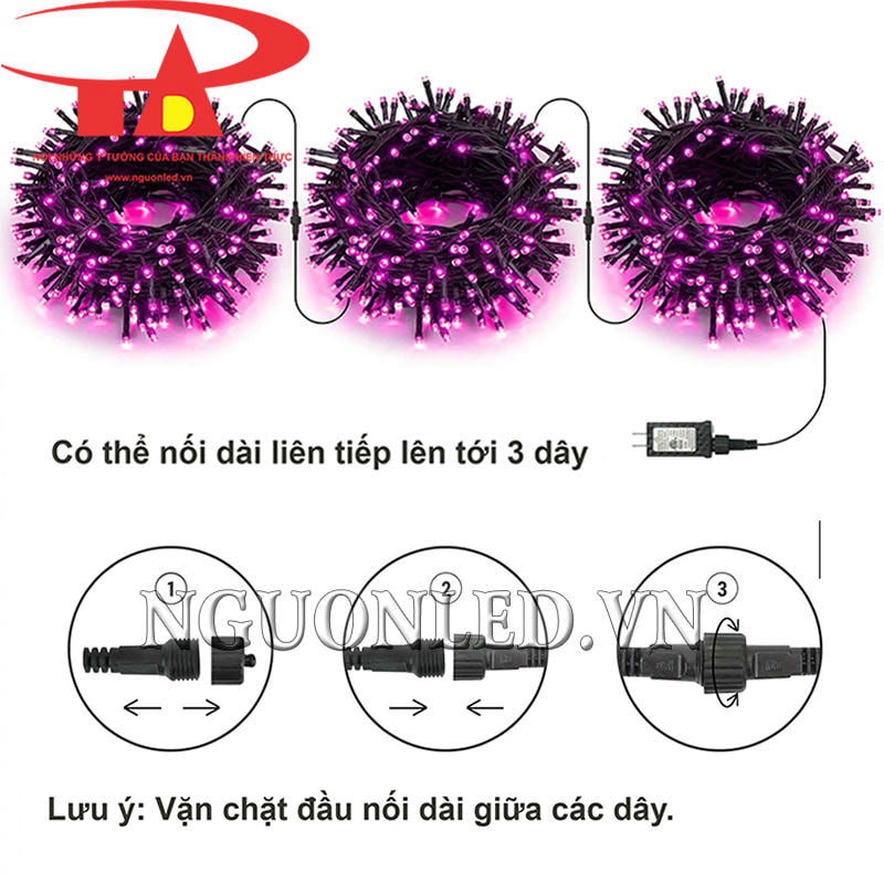 Dây led Noel màu hồng