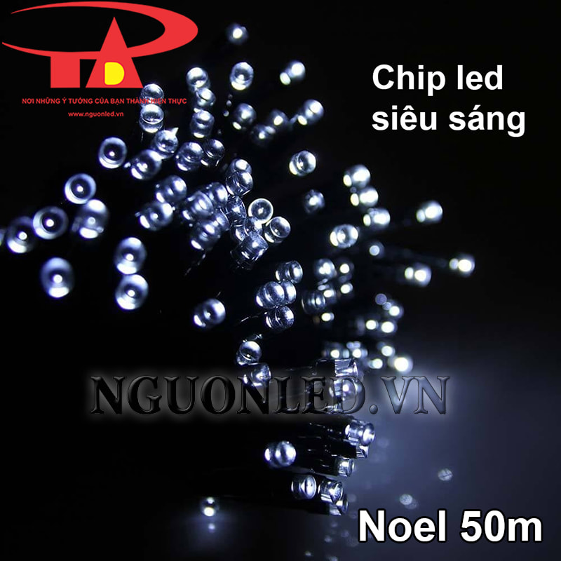 Đèn led trang trí Noel 50m màu trắng siêu sáng