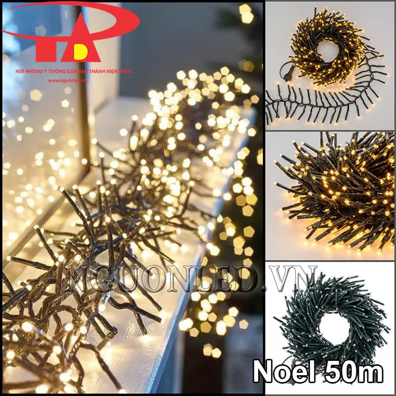 Dây led màu vàng chớp trang trí Noel 50m