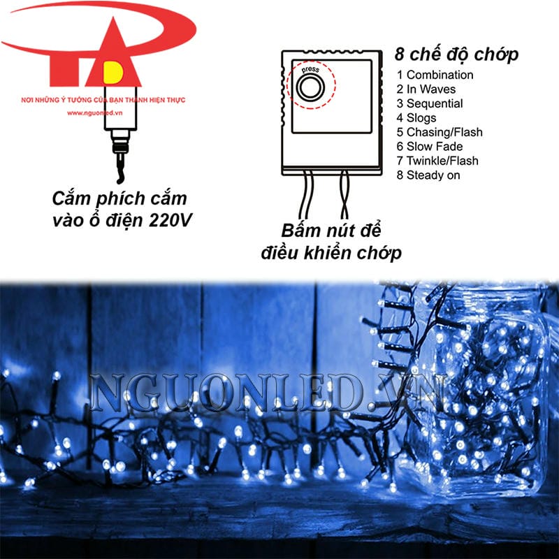 Hướng dẫn sử dụng dây led noel xanh dương