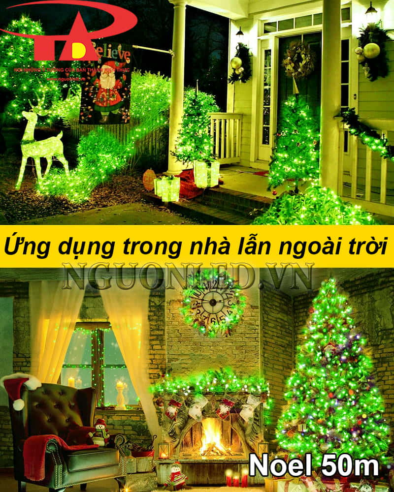 Dây đèn noel màu xanh lá giá tốt