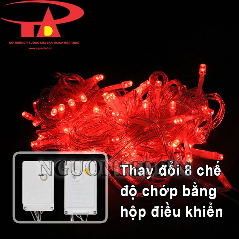 Dây đèn led chớp màu đỏ trang trí Noel