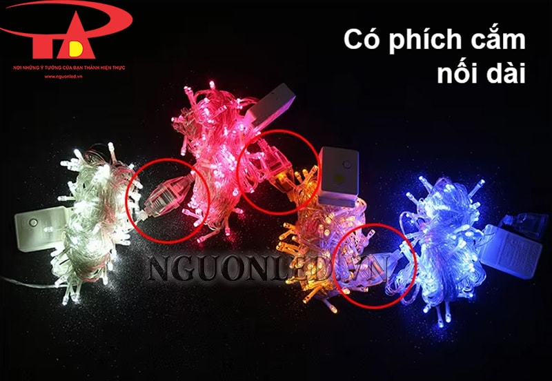 Dây led trang trí noel chớp đơn màu siêu sáng