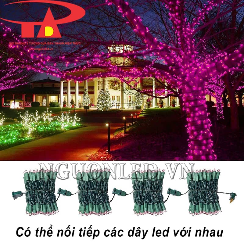 Đèn led trang trí Noel màu hồng