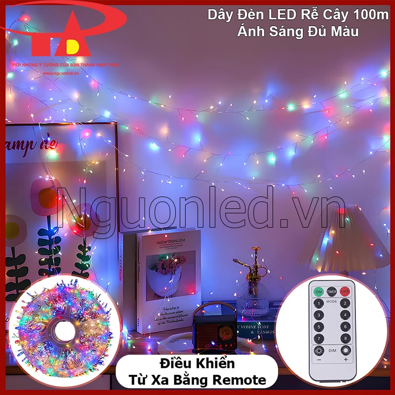 Đèn LED hạt gạo dây đồng có remote điều khiển từ xa tiện lợi