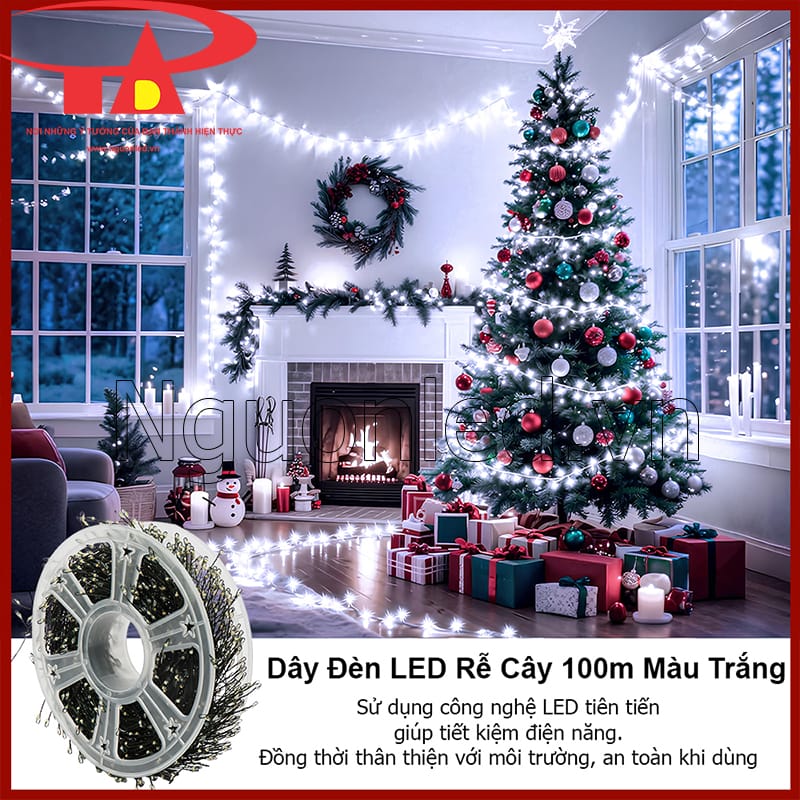Dây đèn LED hạt gạo 100m tiết kiệm điện không phát tia UV an toàn