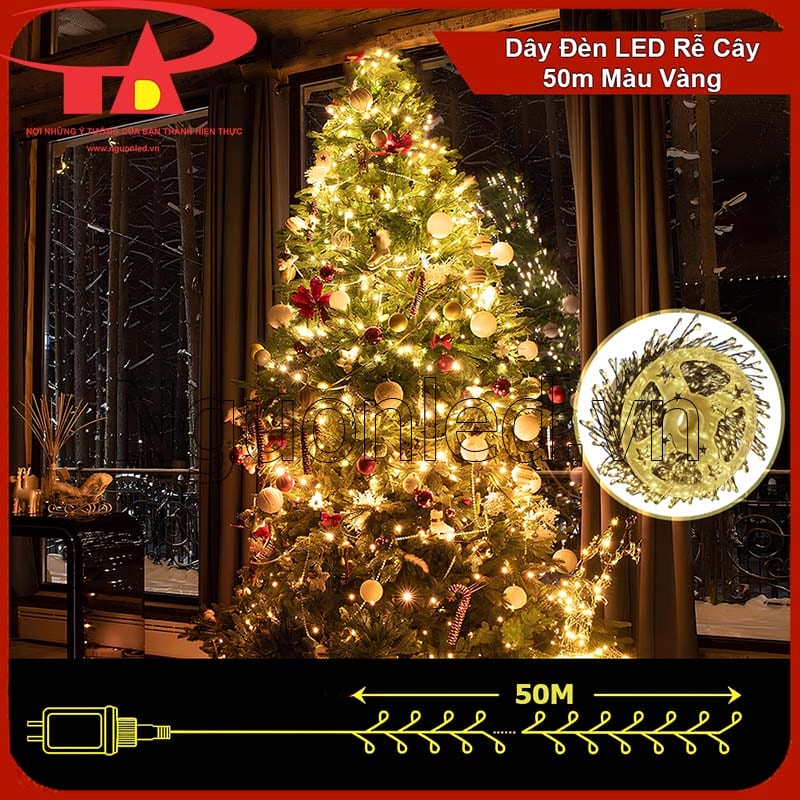 Đèn LED dây rễ cây nguyệt quế 50m phù hợp không gian rộng và liên tục