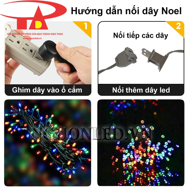 Dây đèn chớp nháy quấn cây thông dùng điện 220V