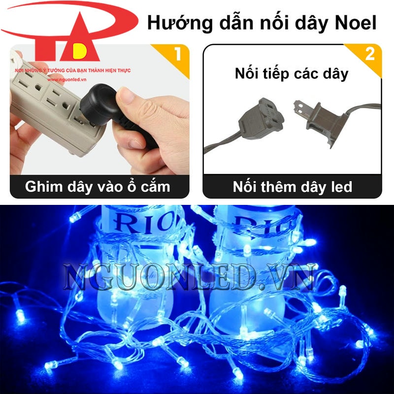 Hướng dẫn nối dây đèn noel xanh dương