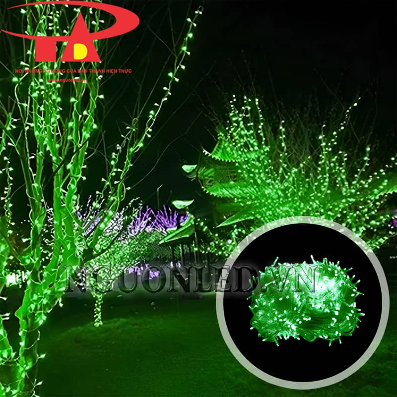 Dây led trang trí noel chớp màu xanh lá