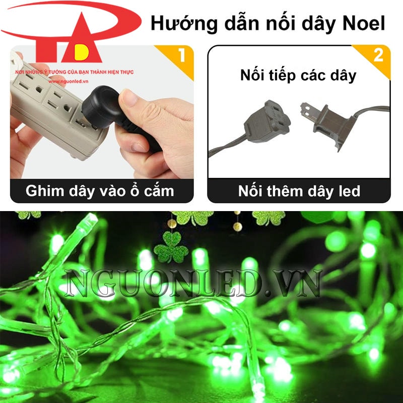 Hướng dẫn nối dây đèn trang trí noel xanh lá