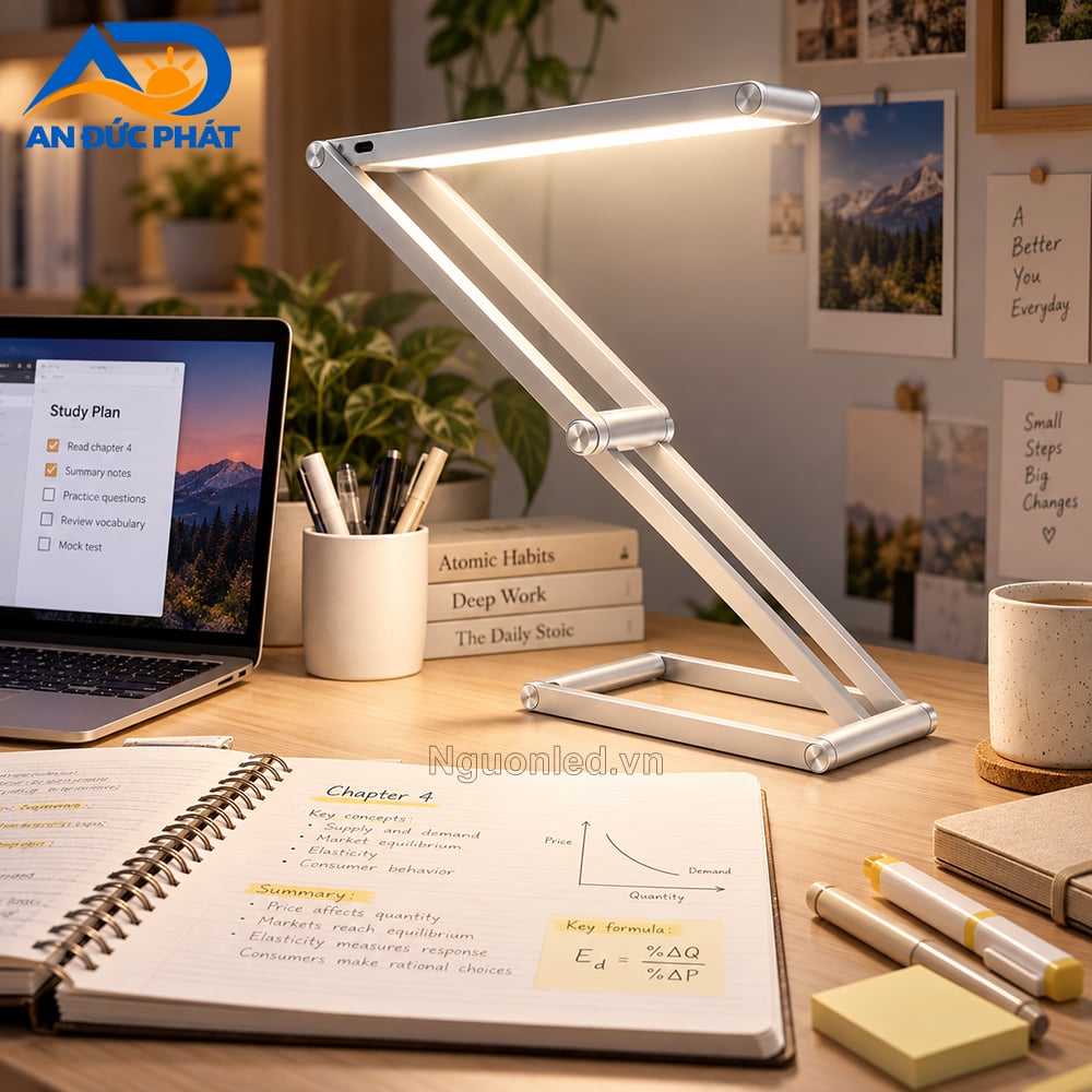 Đèn bàn học LED 3 chế độ chiếu sáng sách vở trên bàn học