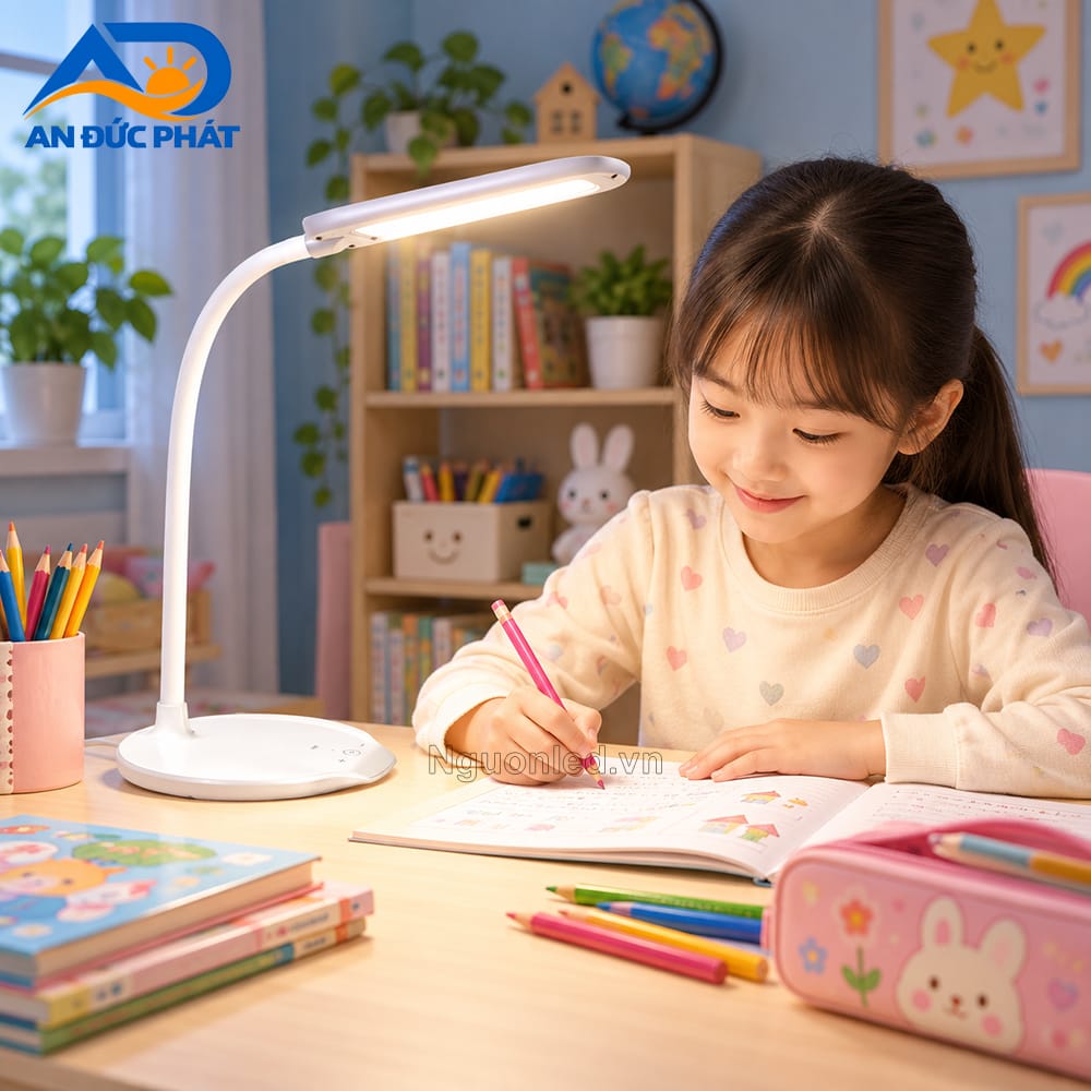 Đèn đọc sách để bàn với đầu đèn điều chỉnh hướng sáng