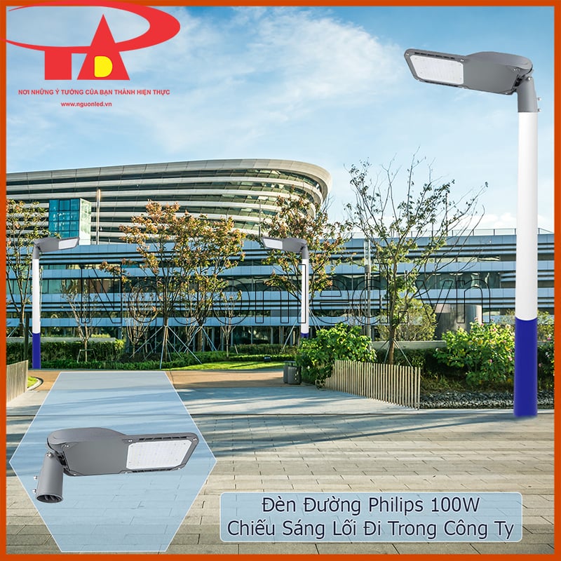 Đèn đường led 100w chiếu sáng lối đi khu công nghiệp rõ ràng an toàn