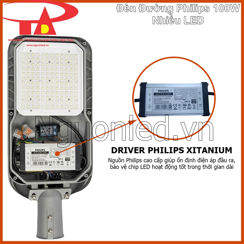 Driver philips xitanium cho đèn đường led 100w hoạt động ổn định điện áp
