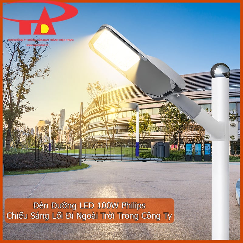 Đèn đường 100w Philips chiếu sáng lối đi ngoài trời trong công ty
