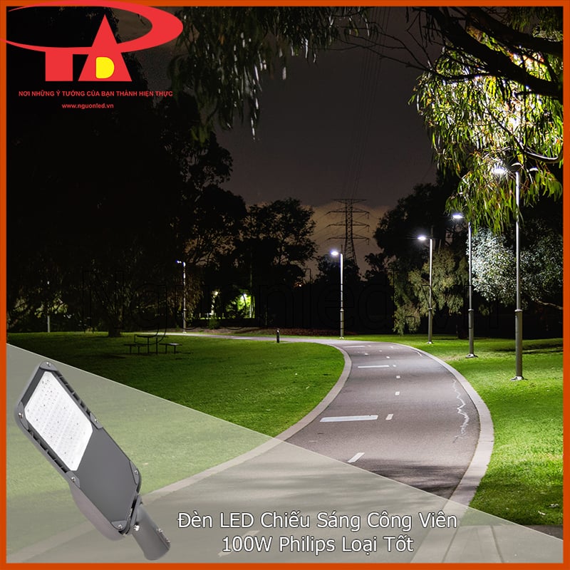 Đèn led ngoài trời 100w tạo ánh sáng công viên thư giãn buổi tối