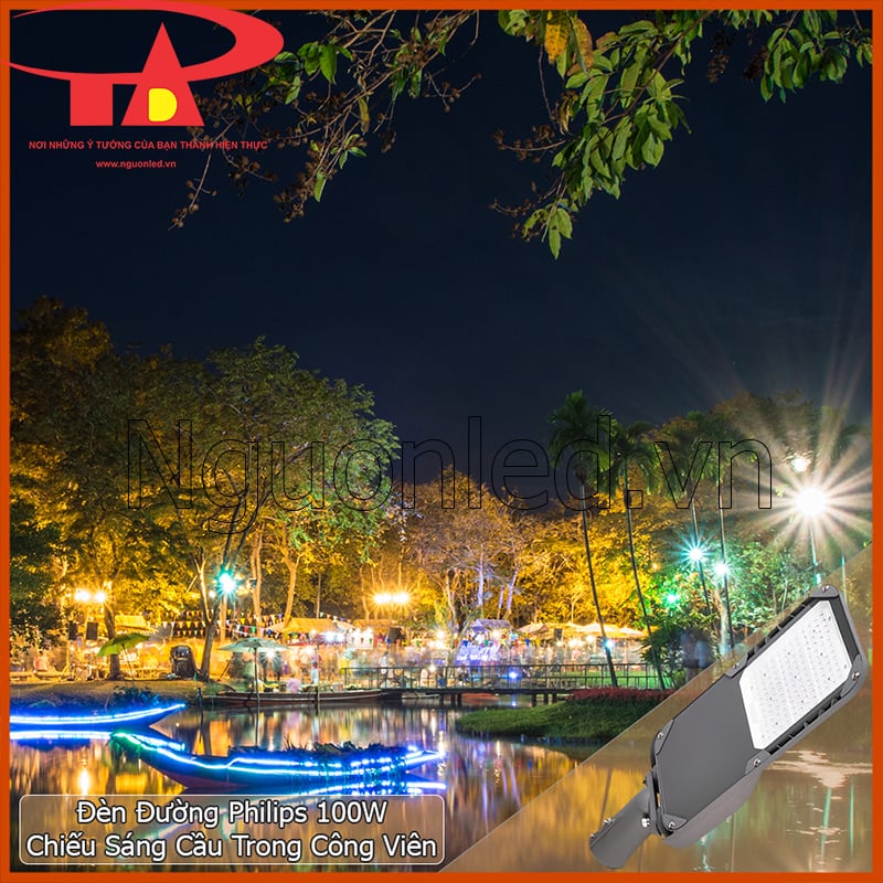 Đèn đường Philips 100w ngoài trời chiếu sáng cầu trong công viên