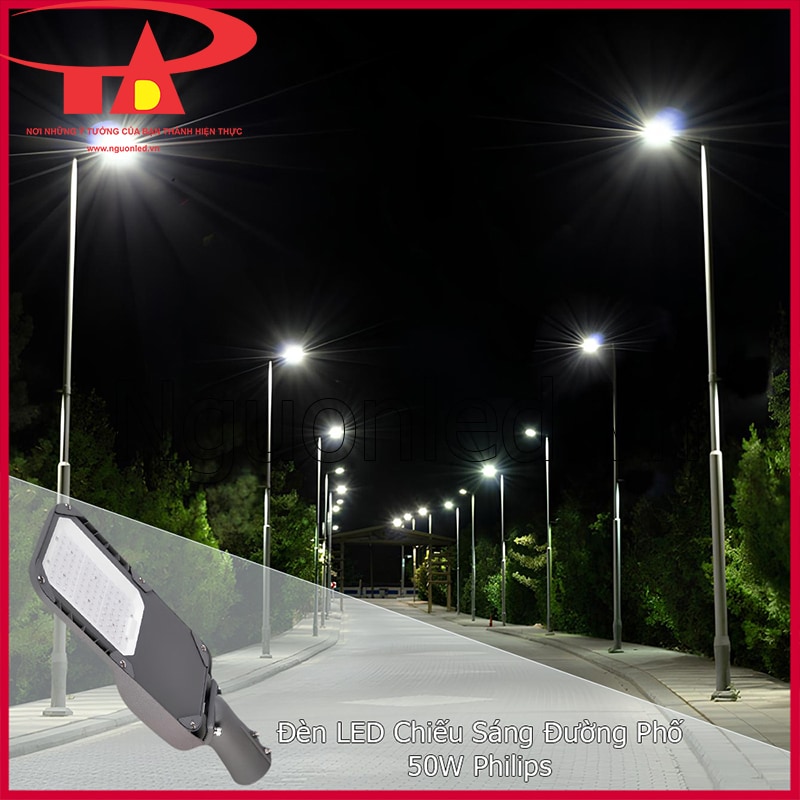 Đèn đường philips 50w dùng cho đường nông thôn giúp di chuyển an toàn ban đêm