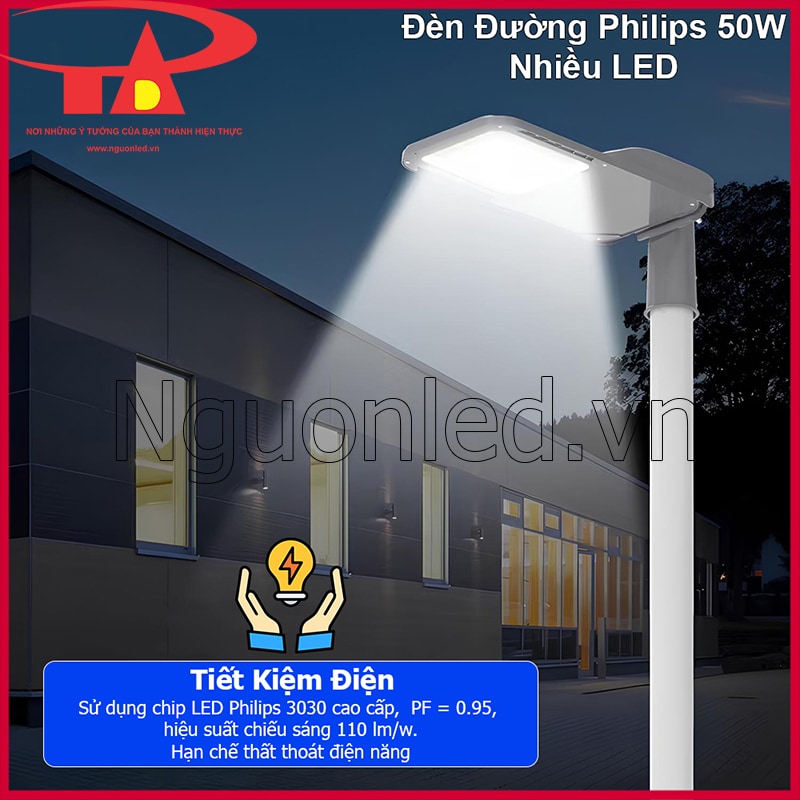 Đèn đường philips 50w hiệu suất cao giảm chi phí điện năng khi sử dụng lâu dài