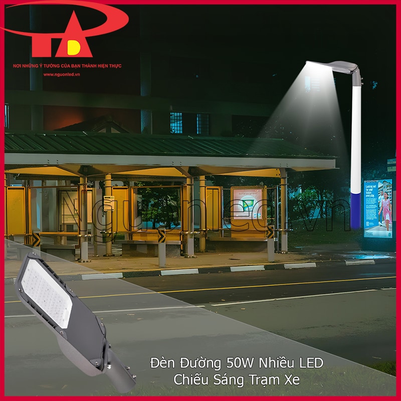 Đèn đường philips 50w dùng cho điểm dừng xe buýt tạo cảm giác an tâm ban đêm