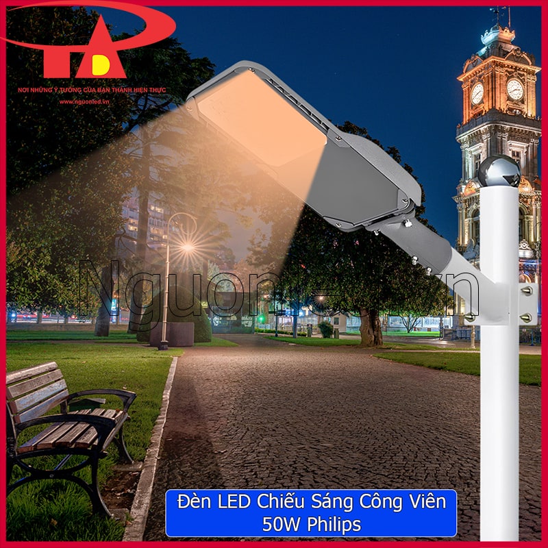 Đèn đường philips 50w chiếu sáng lối đi công viên ánh sáng dịu nhẹ thư giãn