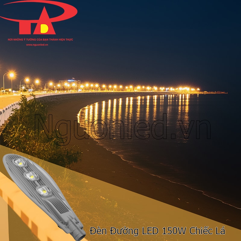Đèn đường 150W kiểu chiếc lá dùng cho vòng xoay và đường ven biển