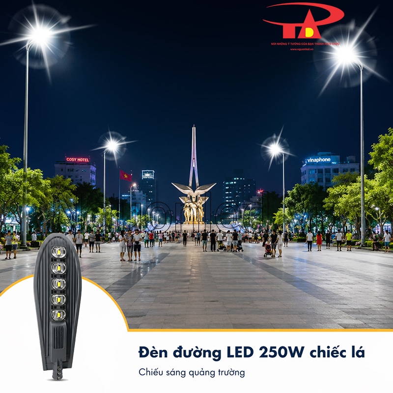 Đèn đường kiểu chiếc lá 250W chiếu sáng quảng trường đô thị, hỗ trợ tầm nhìn rộng vào ban đêm