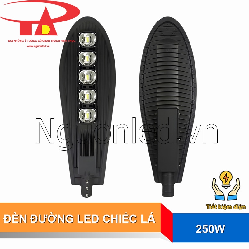 Đèn đường led 250W kiểu chiếc lá tiết kiệm 80% điện năng so với đèn sợi đốt