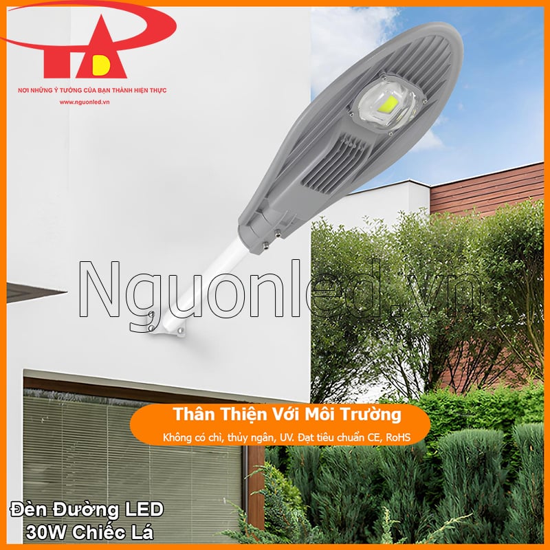 Đèn đường led chiếc lá 30W không chứa chì thủy ngân an toàn sức khỏe