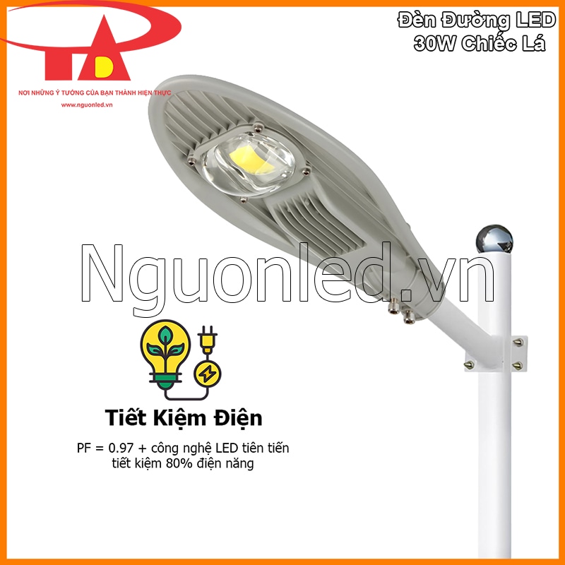 Đèn đường led 30W kiểu chiếc lá tiết kiệm đến 80 phần trăm điện năng