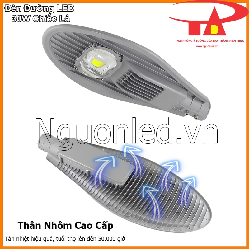 Thân nhôm tản nhiệt của đèn đường led 30W kiểu chiếc lá thoát nhiệt nhanh