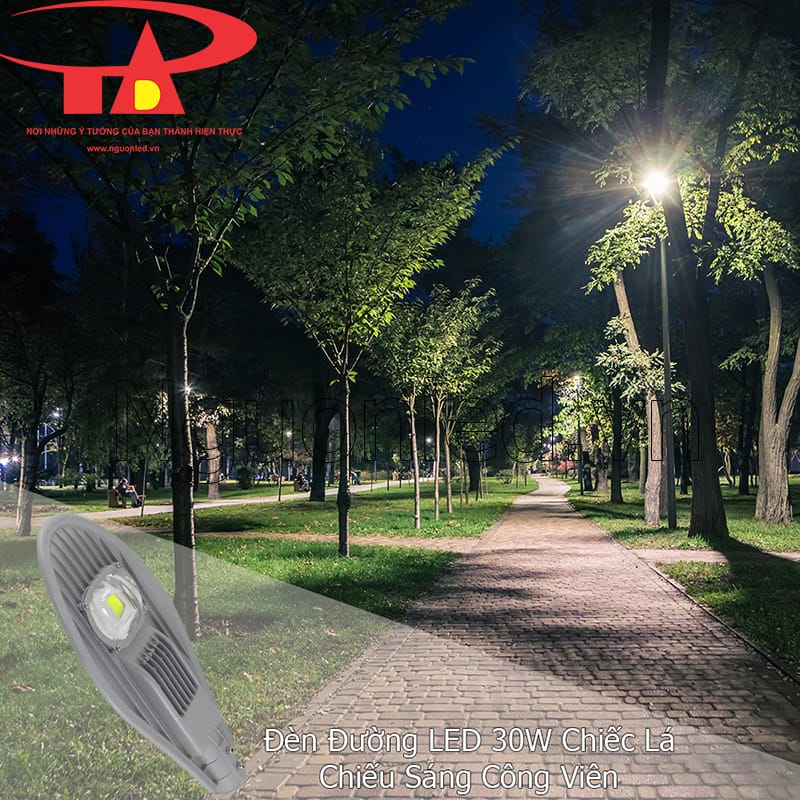 Đèn led đường 30W chiếc lá chiếu sáng lối đi trong công viên