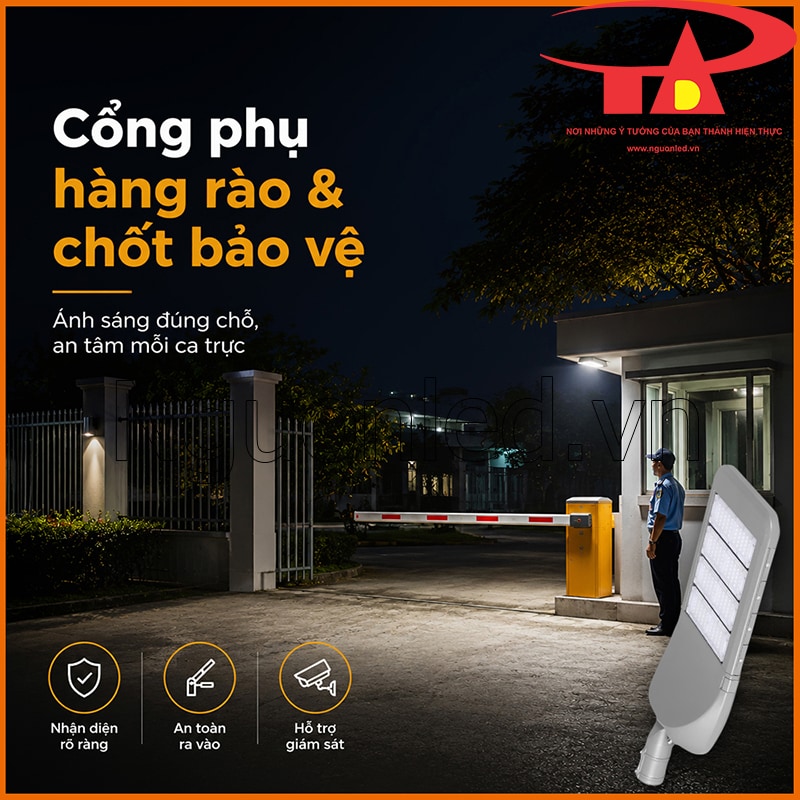 Đèn đường 125W chiếu sáng cổng phụ, hàng rào và chốt bảo vệ với thanh chắn ban đêm
