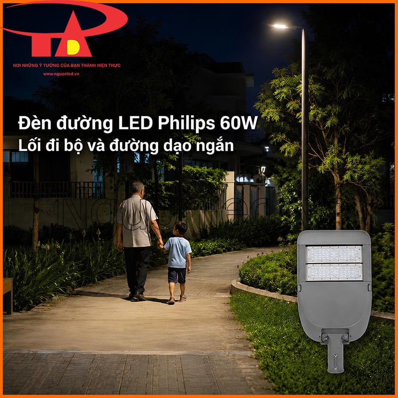 Mẫu 60W phù hợp các khu vực ngoài trời có nhịp di chuyển chậm.