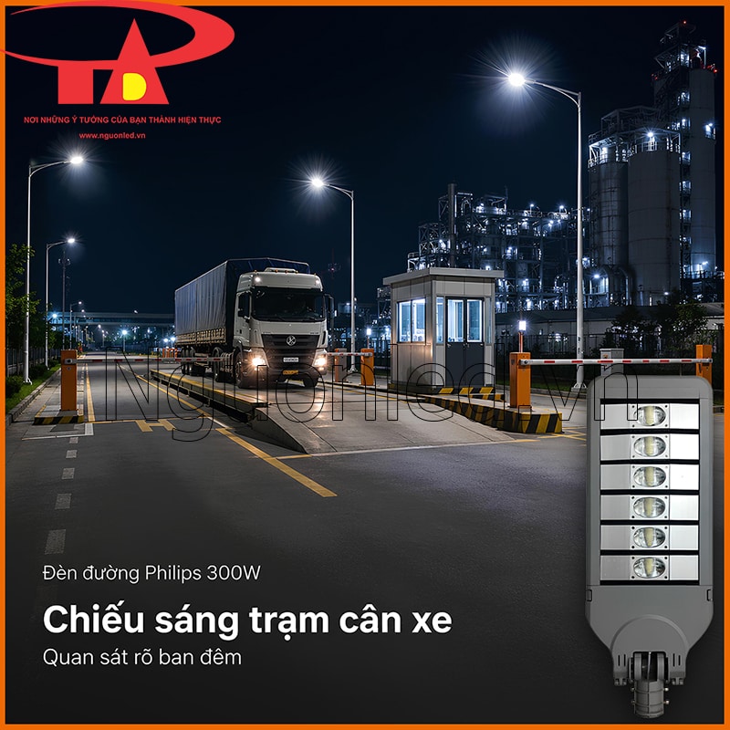Đèn LED đường phố 300W tại trạm kiểm soát và khu vực cân xe nhà máy