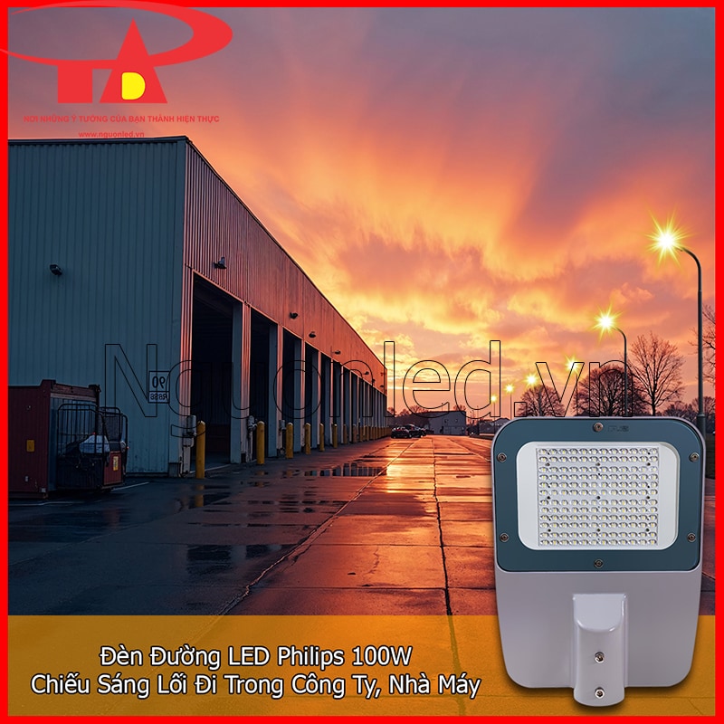 Đèn LED chiếu sáng đường 100W phù hợp cho lối đi khu công nghiệp và khuôn viên công ty