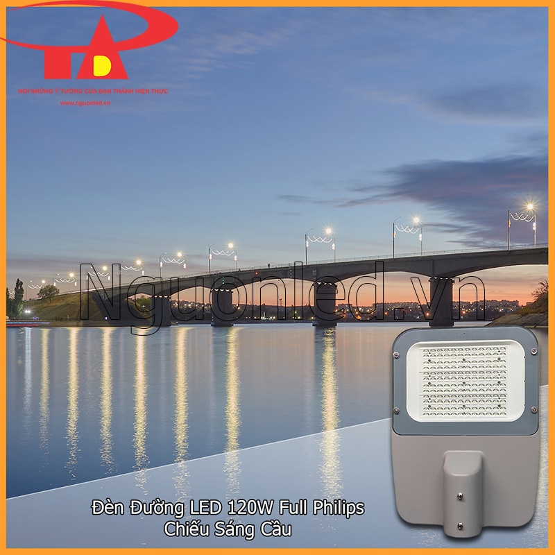 đèn LED đường phố 120W trên cầu liên thôn, cầu nội bộ cần ánh sáng dẫn hướng chắc và liền mạch