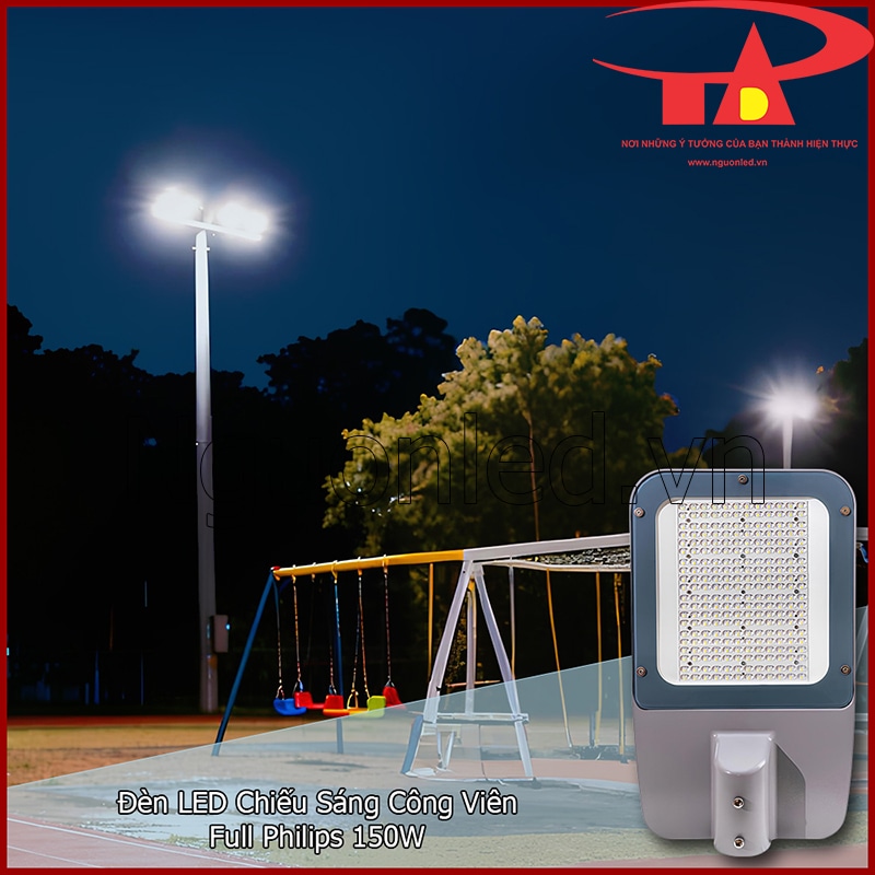 Đèn đường LED 150W Philips chiếu sáng công viên giúp tạo không gian thư giãn ban đêm