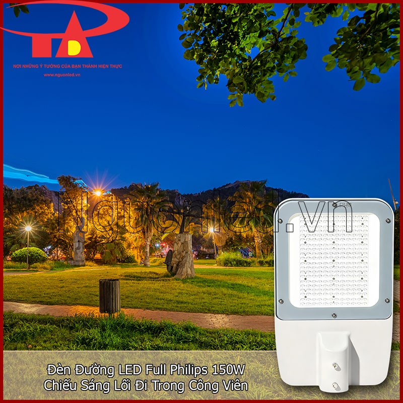 Đèn LED 150W dùng cho lối đi công viên, ven hồ giúp ánh sáng nhẹ và dễ chịu khi dạo bộ