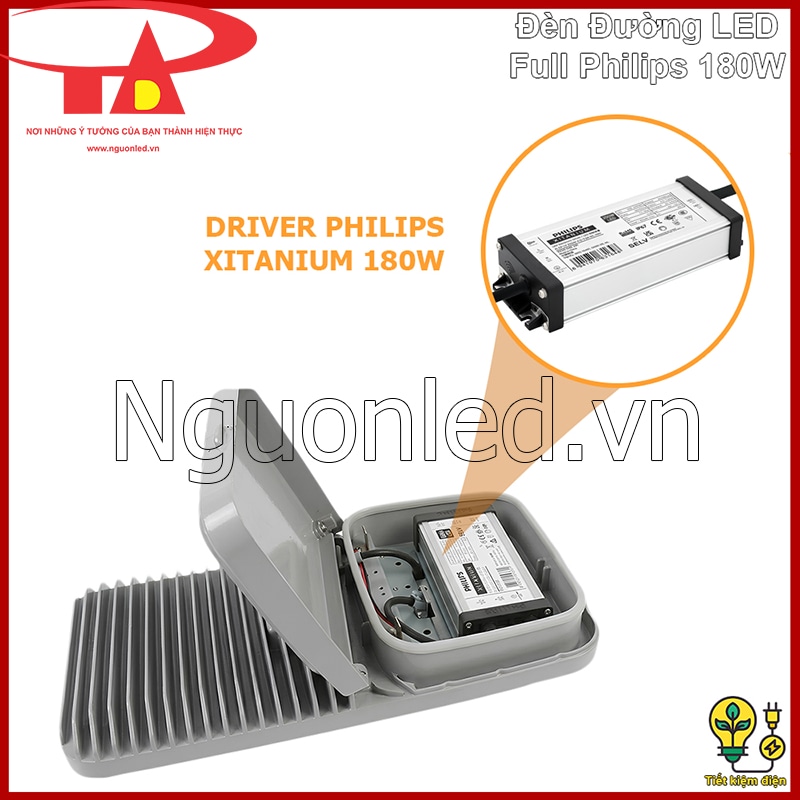Cận cảnh tăng phô Philips Xitanium của đèn đường 180W