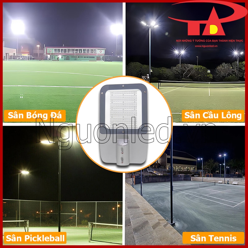 Đèn đường LED 180W Philips phù hợp chiếu sáng sân bóng, tennis và Pickleball với vùng sáng liền mạch